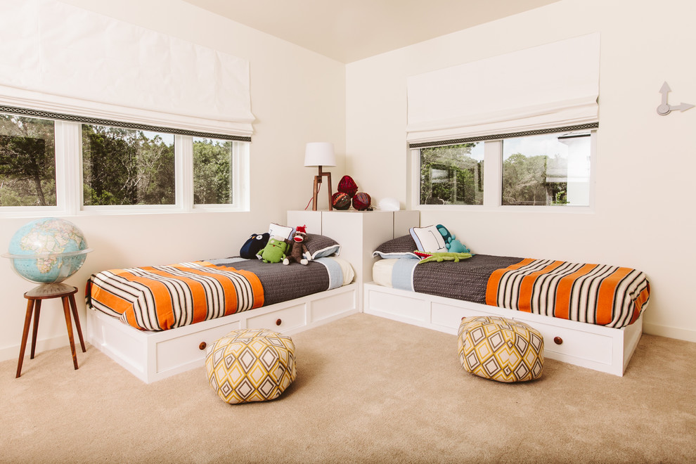 Teen Boy Bedroom Ideas Kids Transitional with Beige Curtain Beige Wall1