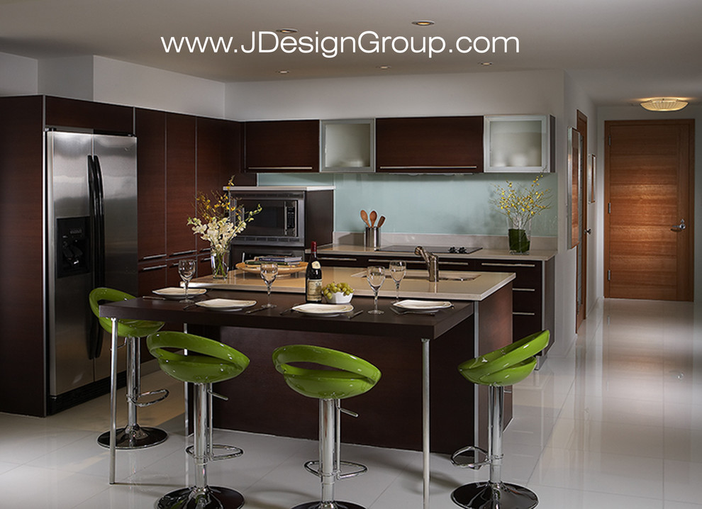 Tempered Glass Coffee Table Kitchen Contemporary with Aventura Brickell Brickell Key
