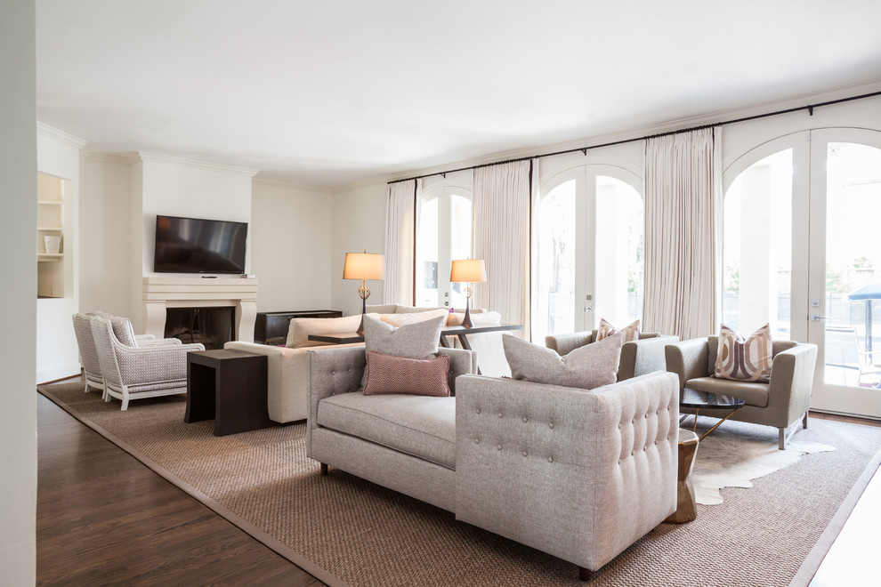 Tete a Tete Sofa Family Room Contemporary with Airy Arched Windows Bright