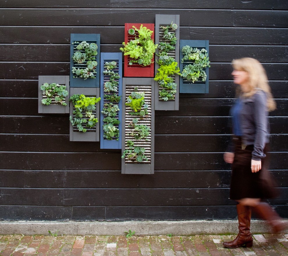 Textured Wall Art Landscape Eclectic with Black Exterior Black Siding