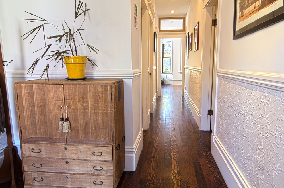 Textured Wall Paper Entry Traditional with None 