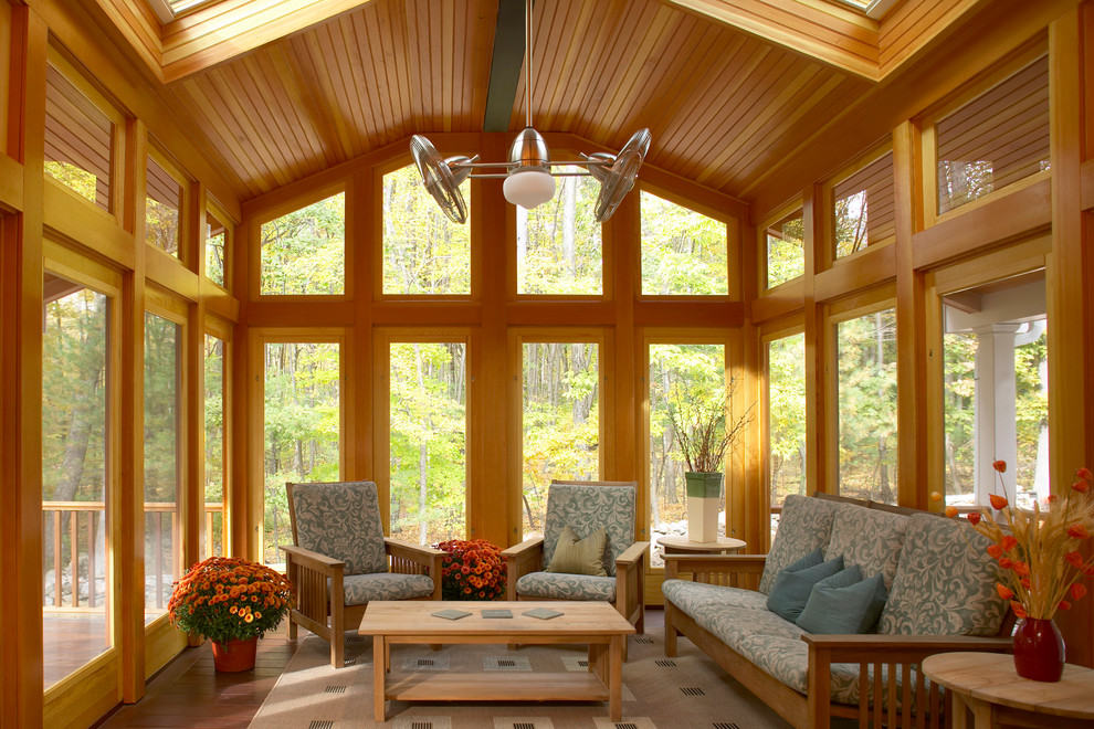 Three Season Porch Porch Craftsman with 3 Season Beige Rug
