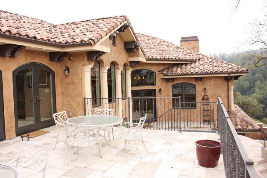 Three Season Porch Porch Mediterranean with None 