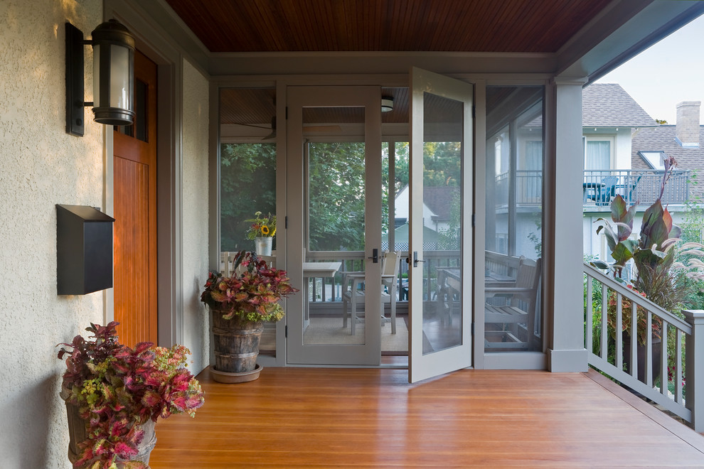 Three Season Porch Porch Traditional with Farmhouse Front Door Lakehouse