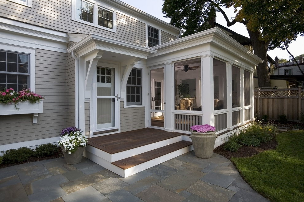 Three Season Porch Ideas Porch Traditional with Container Plants Deck Entrance