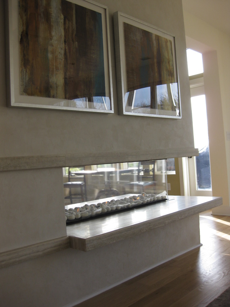 Three Sided Gas Fireplace Living Room Contemporary with Fireplace Floating Gas Hearth