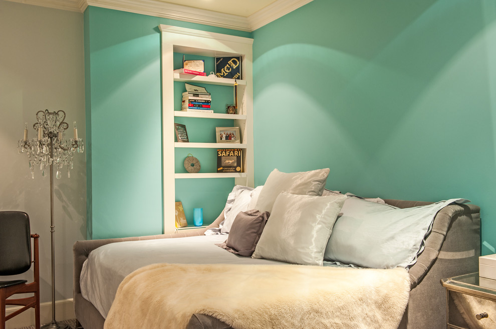 Tiffany Blue Paint Color Bedroom Transitional with Bedroom Built Ins Den Guest