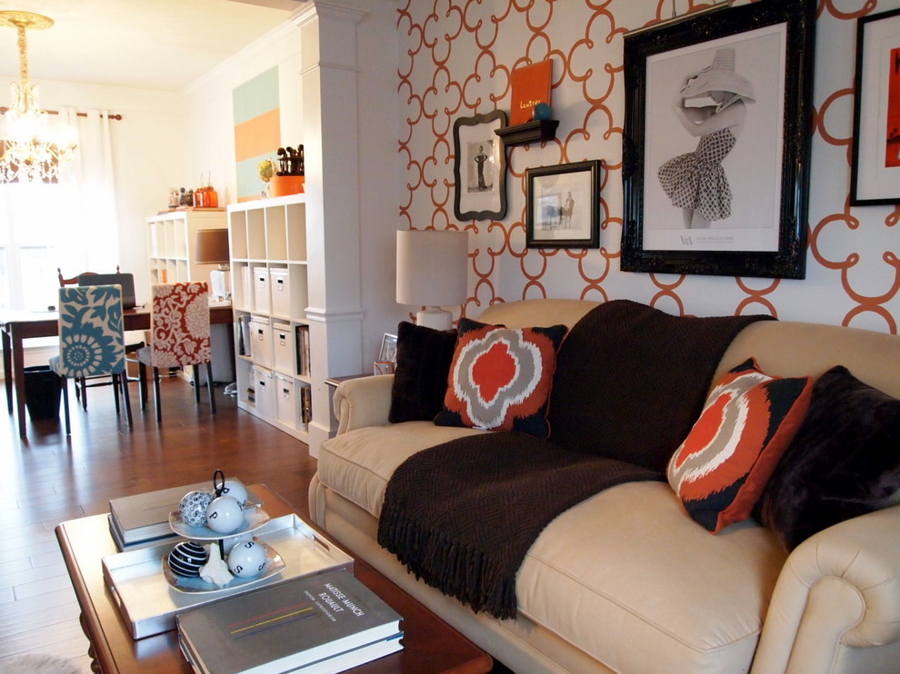 Tight Back Sofa Living Room Eclectic with Camel Back Sofa Orange