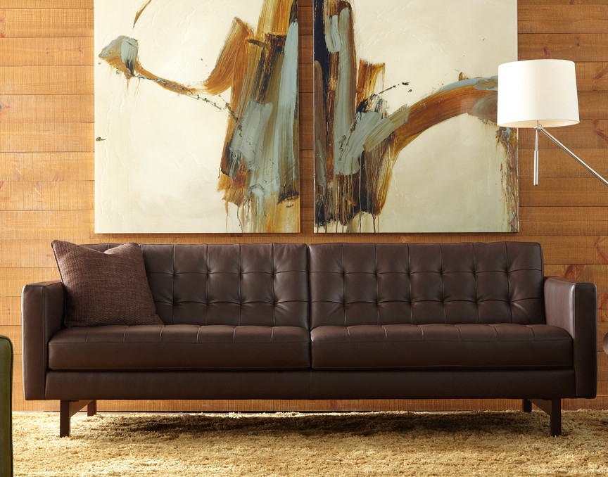 Tight Back Sofa Spaces Contemporary with American Leather Soft Leather