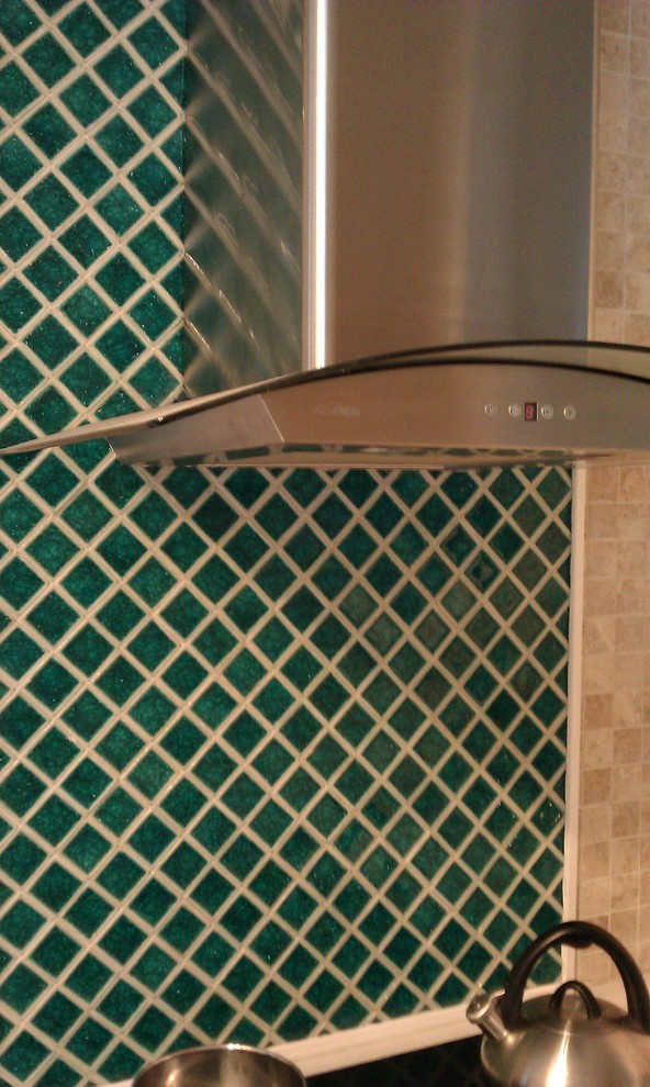Tile Backsplash Pictures Kitchen Modern with Crackle Tiles Focal Point