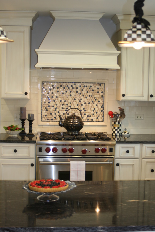 Tile Backsplash Pictures Kitchen Traditional with Black and White Black