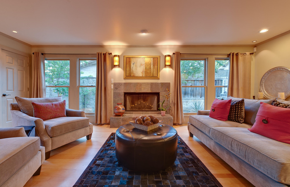 Tile Fireplace Designs Living Room Traditional with Area Rug Curtains Decorative