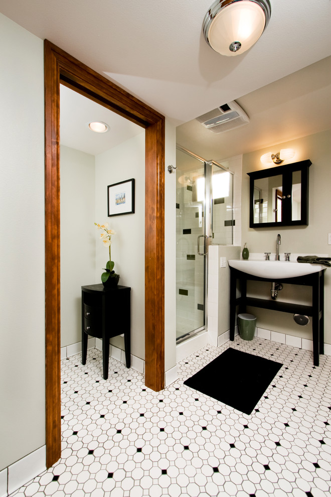 Tile Floor Design Bathroom Contemporary with Bath Mat Black And
