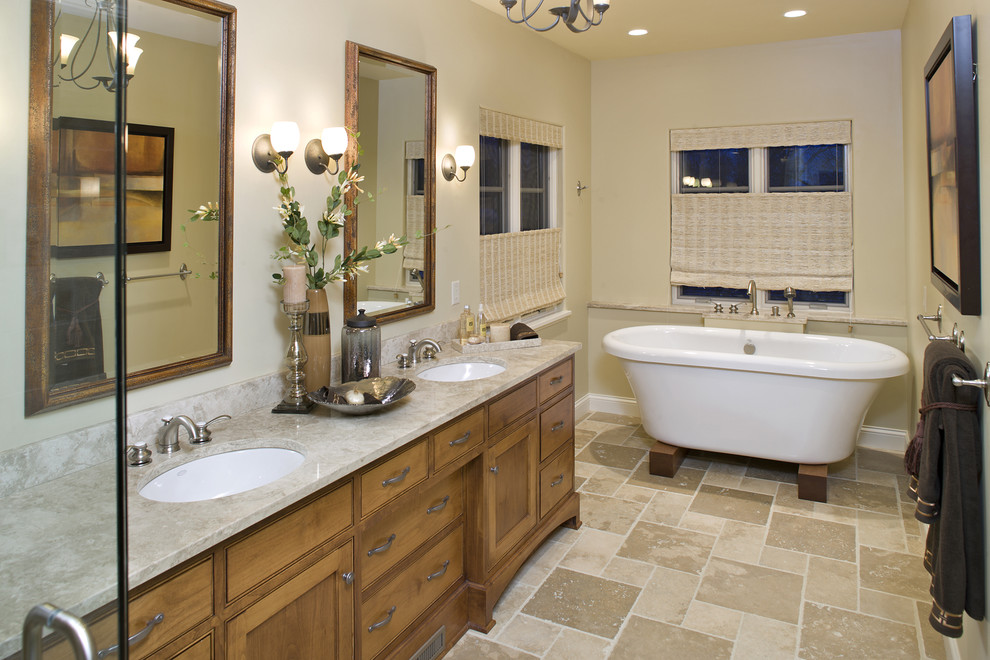 Tile Floor Patterns Bathroom Traditional with Double Vanity Frame And
