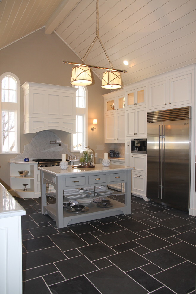Tile Floor Patterns Kitchen Traditional with Bosch Carerra Marble Dacor