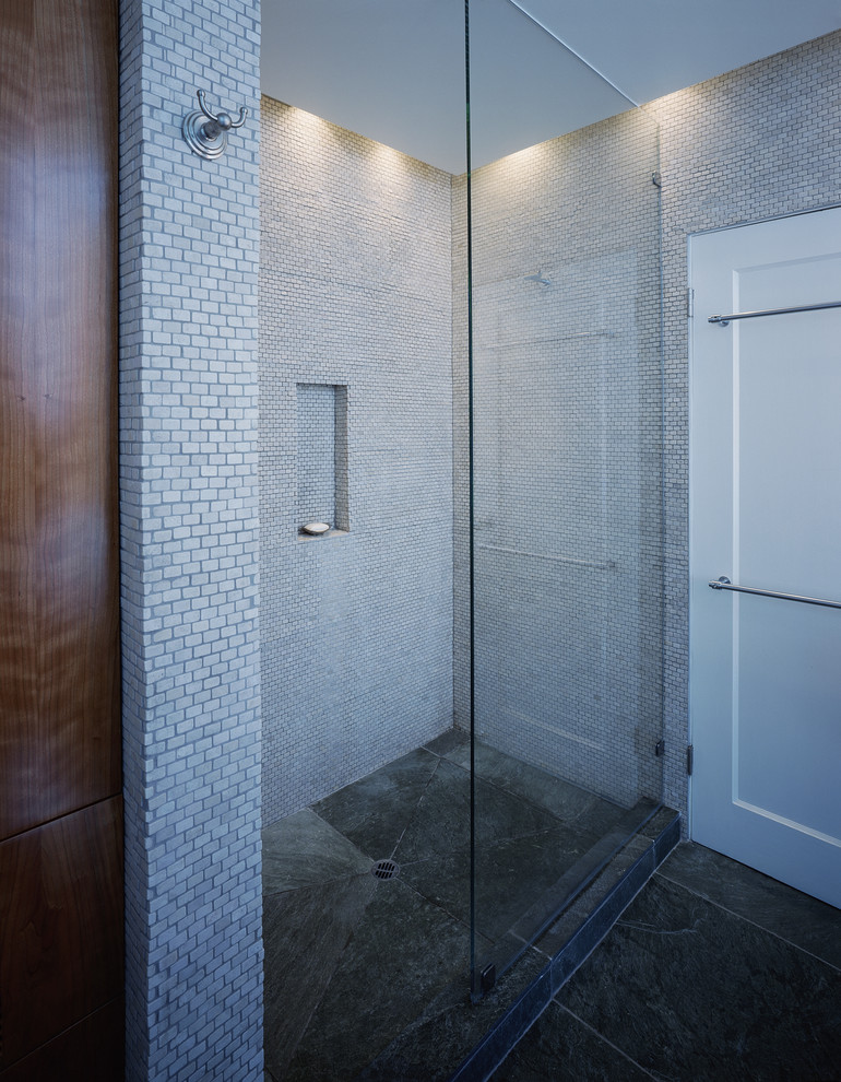 Tile for Shower Floor Bathroom Modern with Backlighting Cove Lighting Dark
