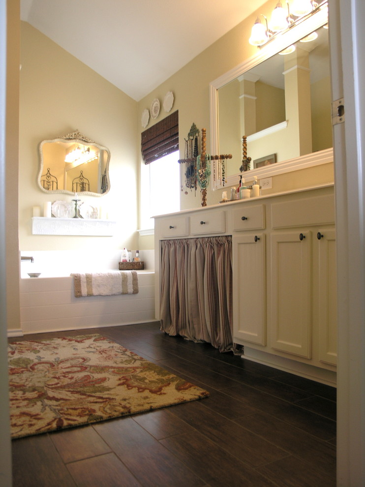 Tile Looks Like Wood Bathroom Traditional with None 