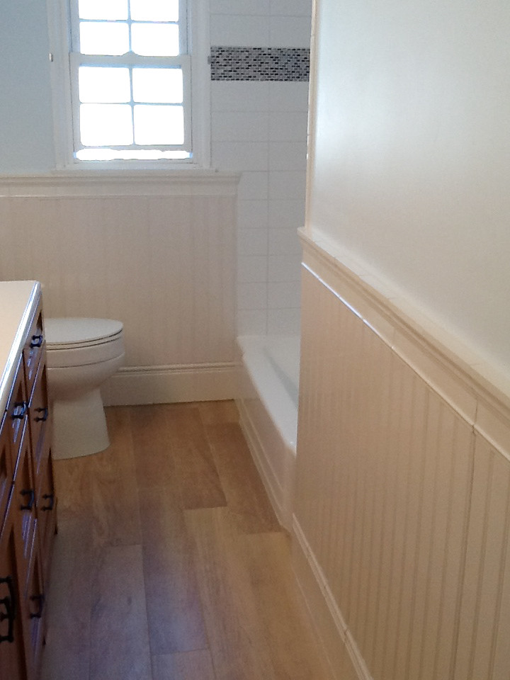 Tile Looks Like Wood Spaces Traditional with None 