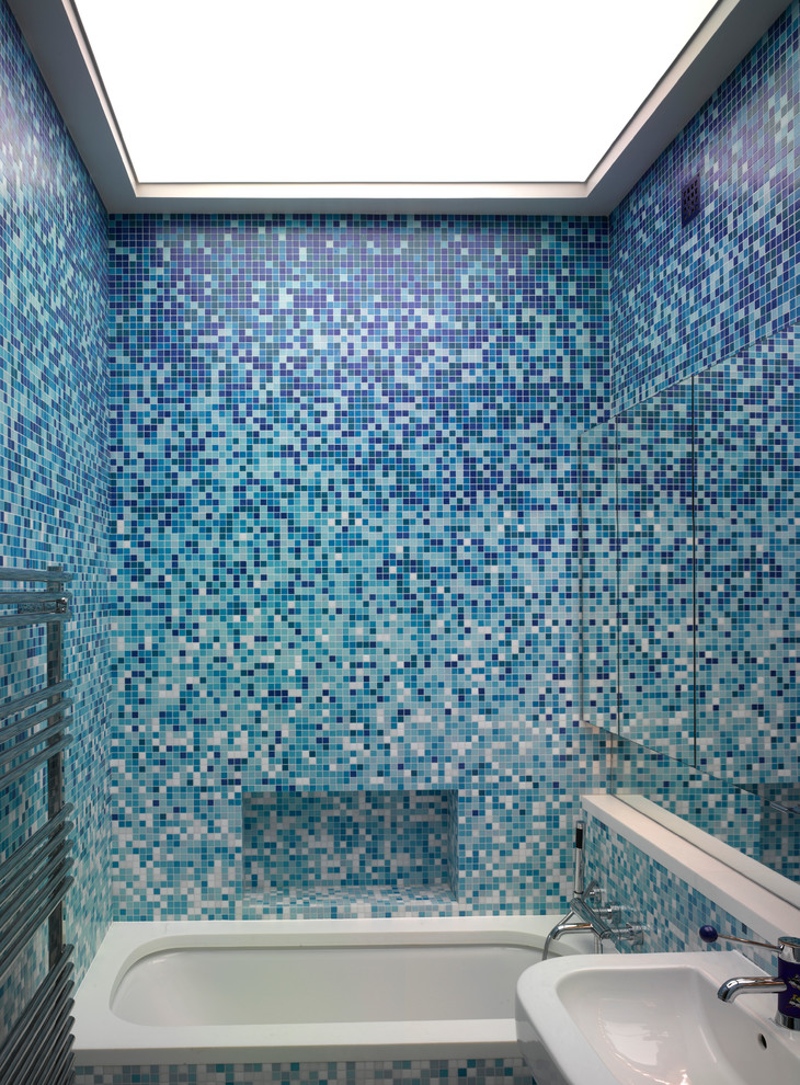 Tile Patterns for Bathroom Bathroom Contemporary with Bathroom Tile Bathtub Blue