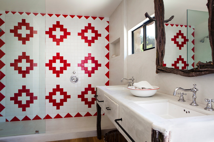Tile Patterns for Bathroom Bathroom Rustic with Cement Walls Chimney Sweep