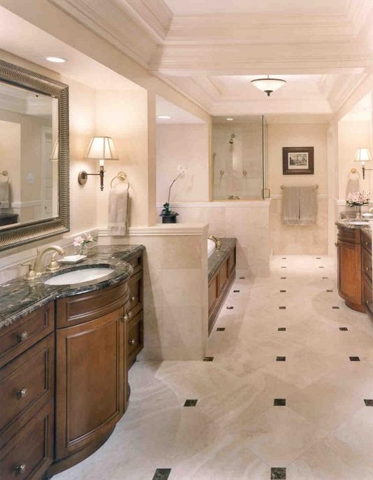 Tile Patterns for Bathroom Floors Bathroom Traditional with Bath Bath Lighting Faucet