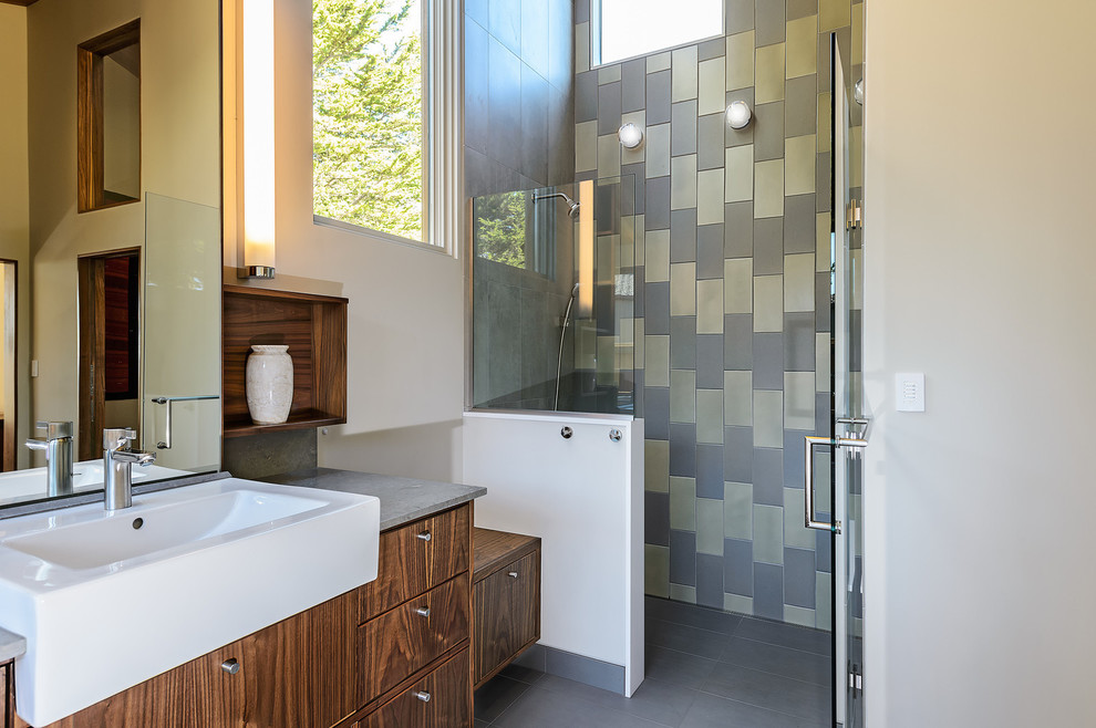 Tile Patterns for Showers Bathroom Midcentury with Alcove Shower Clerestory Window