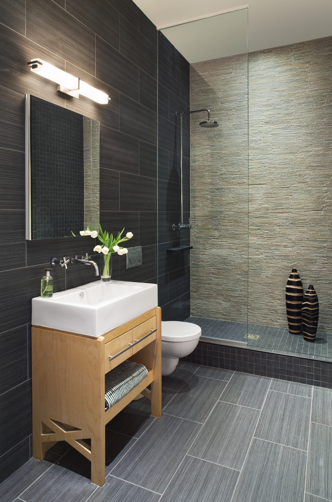 Tile Shower Ideas for Small Bathrooms Bathroom Contemporary with Accent Wall Bathroom Mirror