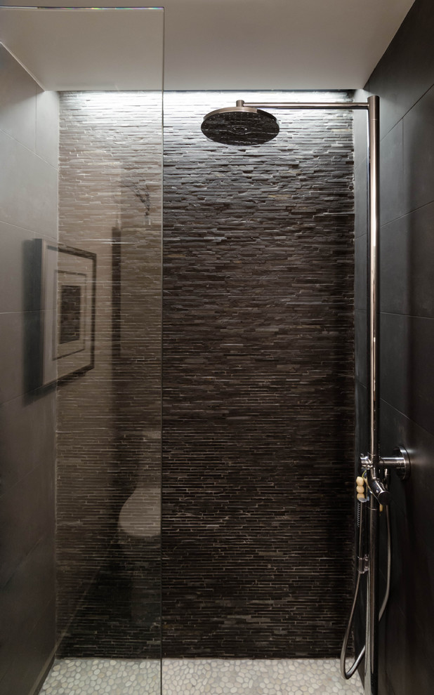 Tile Shower Stalls Bathroom Contemporary with Glass Shower Partition Mini