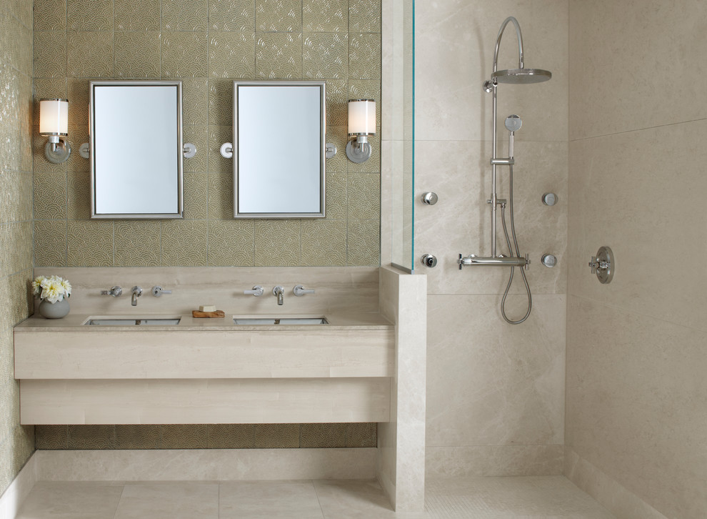 Tile Showers Ideas Bathroom Contemporary with Basin Set Body Spray