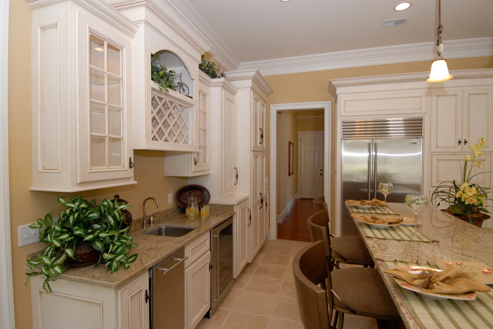 Tile vs Wood Flooring Kitchen Traditional with Custom Cabinets Hilton Head
