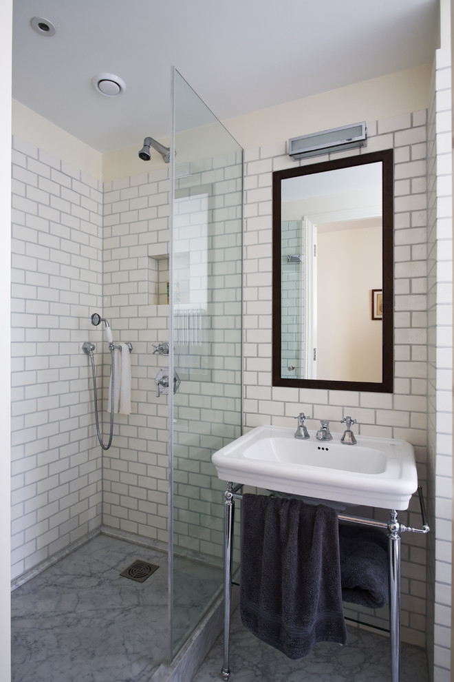 Tiled Bathroom Showers Bathroom Contemporary with a Wet Room Black