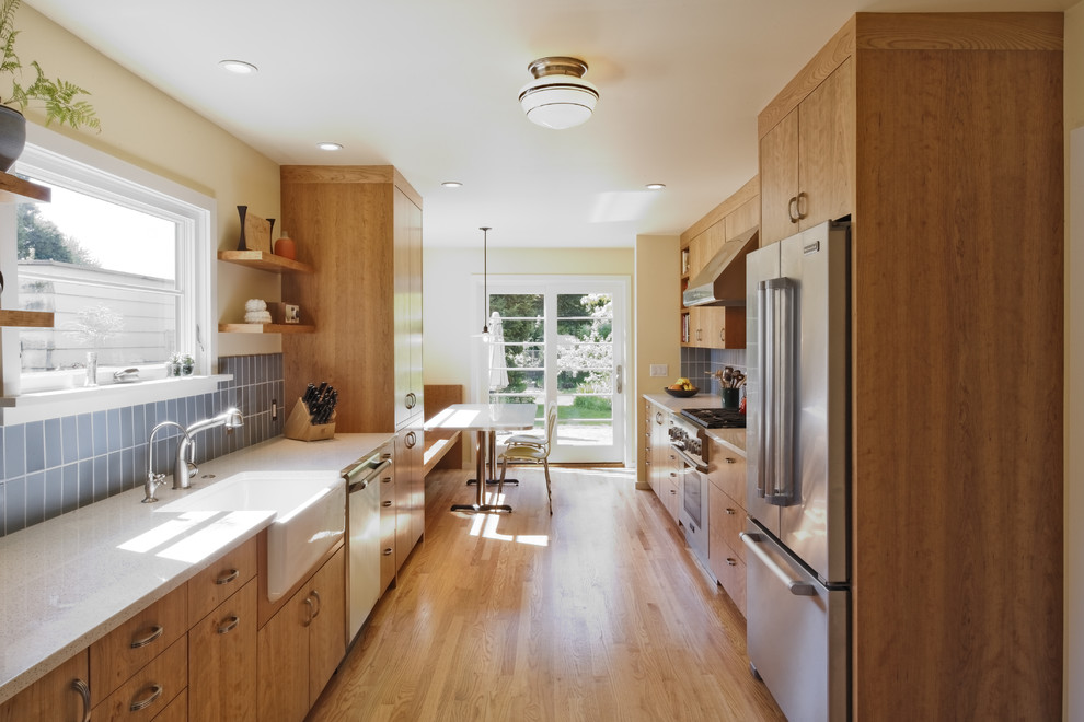 Tiled Kitchen Countertops Kitchen Transitional with Banquette Blue Backsplash Breakfast