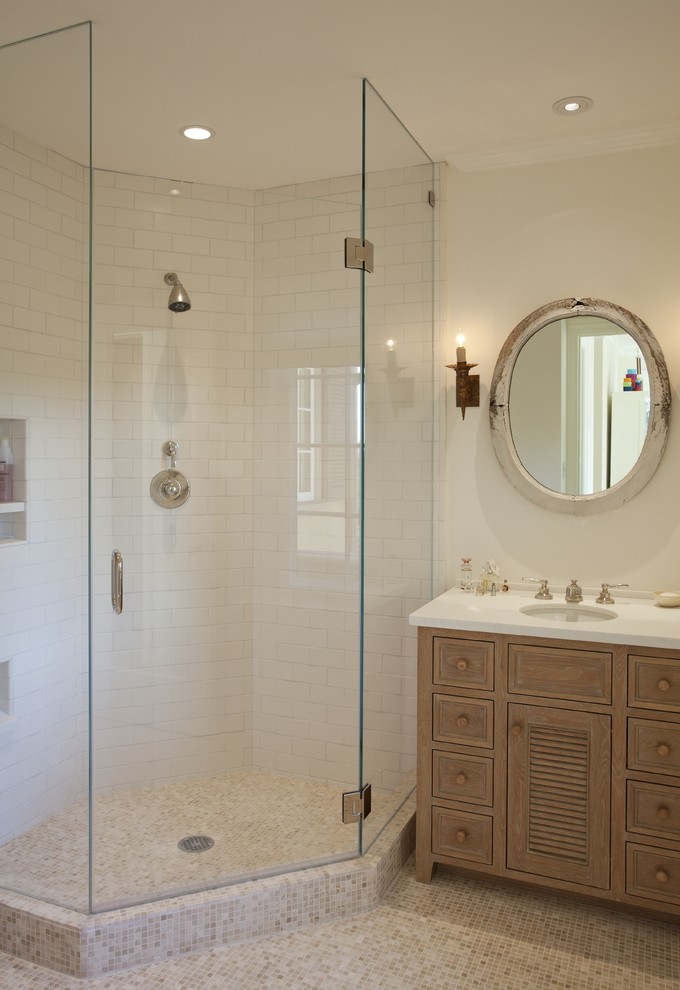 Tiled Shower Stalls Bathroom Rustic with Bathroom Lighting Bathroom Mirror