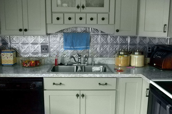 Tin Backsplash Tiles Kitchen Contemporary with Backsplash Granite Counter Gray