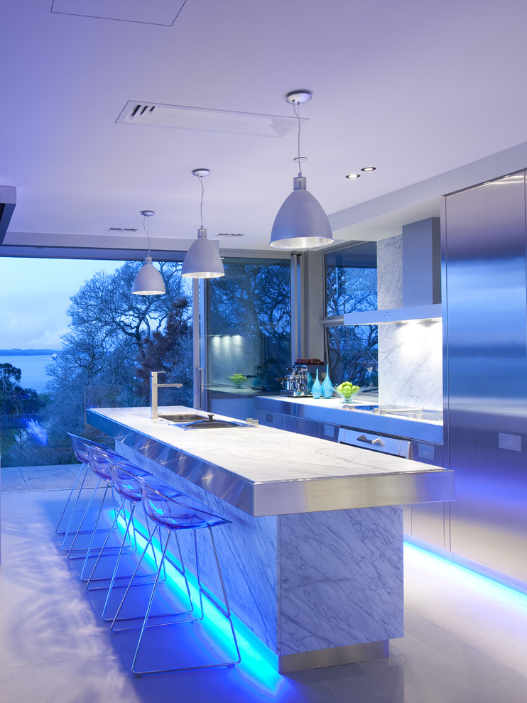 Toe Kick Lighting Kitchen Contemporary with Breakfast Bar Indoor Outdoor