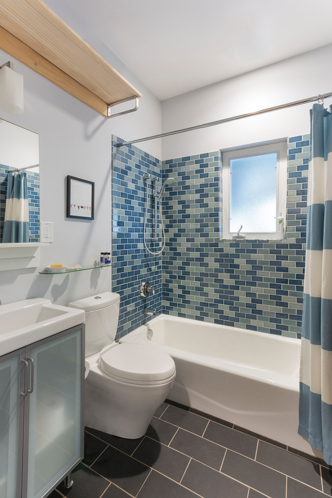 Toto Aquia Ii Bathroom Contemporary with Ann Sacks Bathroom Blue