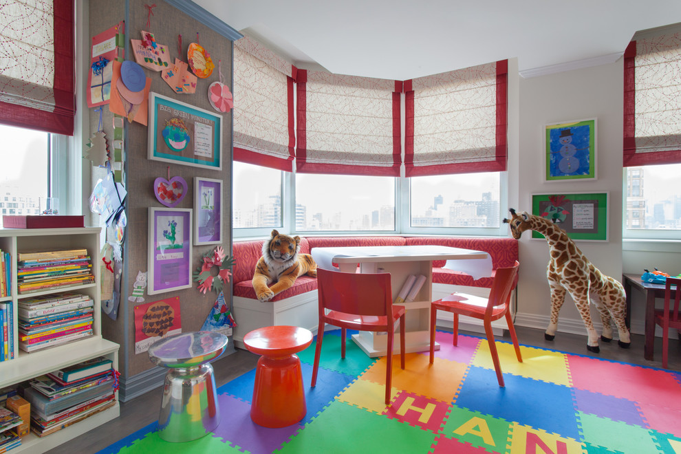 Toy Storage Bins Kids Contemporary with Art Table Banquette Banquette