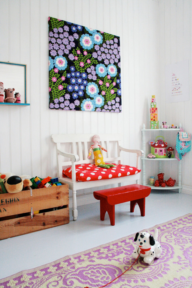 Toy Storage Bins Kids Eclectic with Colorful Accents Fabric Covered