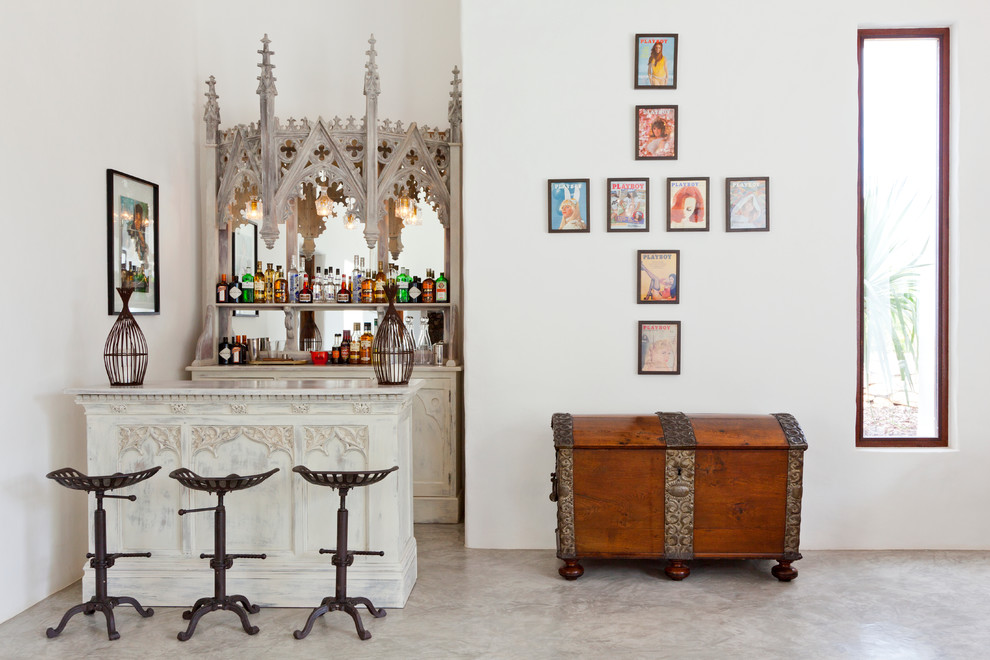 Tractor Seat Stool Home Bar Mediterranean with Bar Stools Framed Art