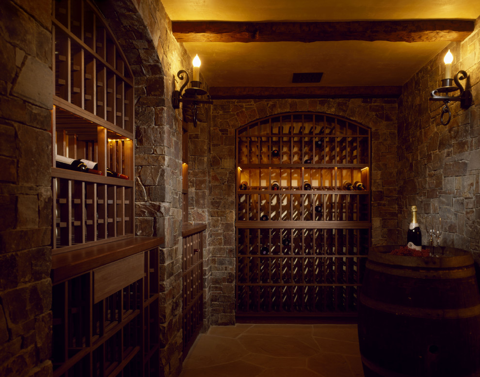 Traditional Wall Sconce Wine Cellar Rustic with Barrel Exposed Beam Formal