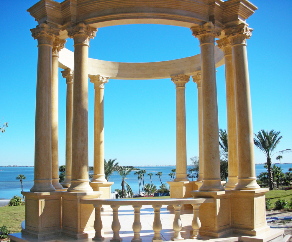 Traditional Wall Sconces Landscape Tropical with Balusters Balustrade Columns Corinthian