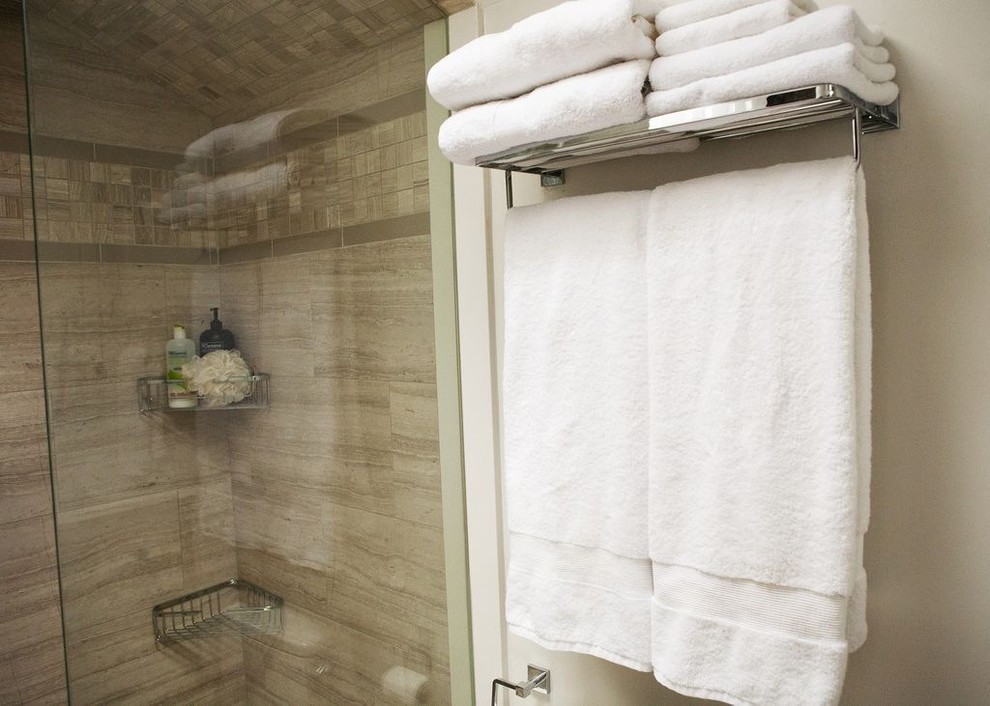Train Racks for Bathrooms Bathroom Contemporary with Banding Beige Dark Espresso