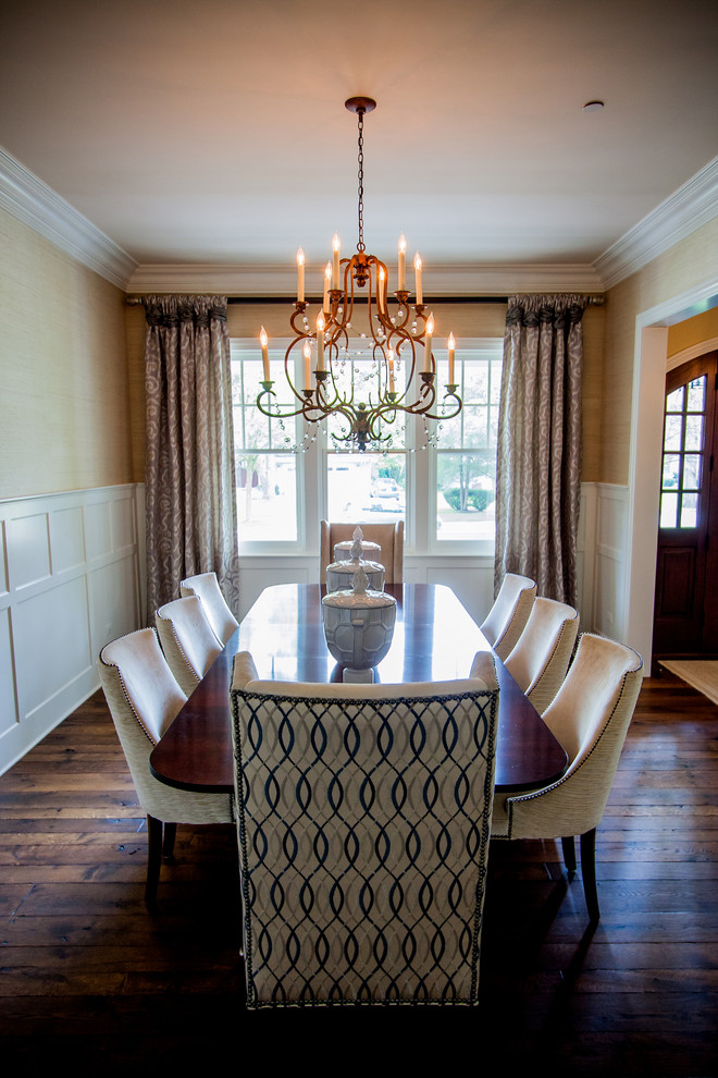 Transitional Dining Rooms Dining Room Traditional with Applied Panel Molding Barbara