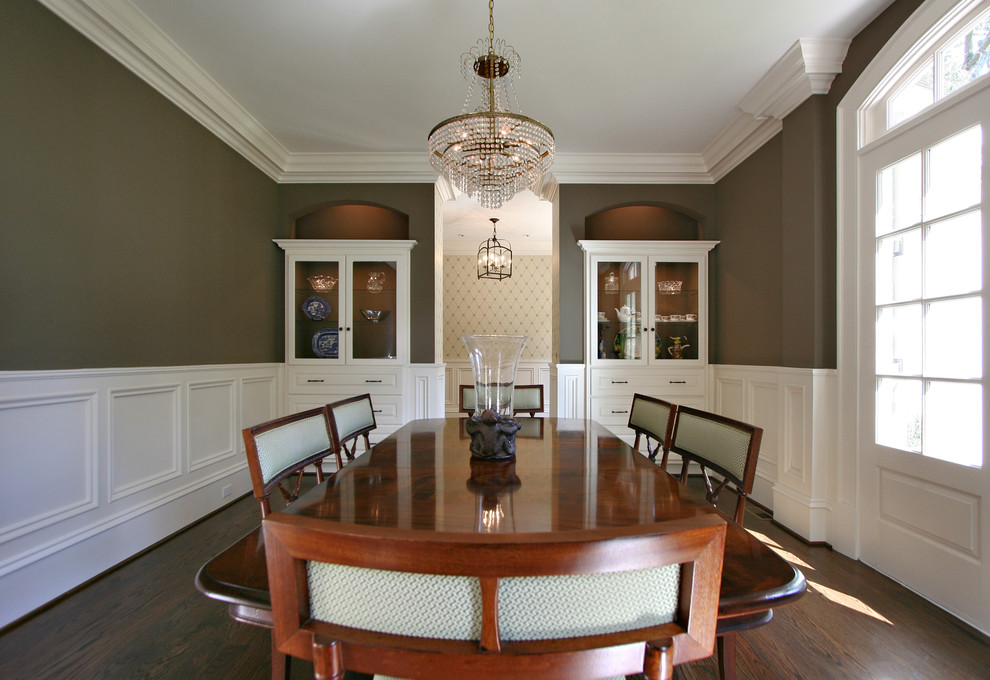 Transitional Dining Rooms Dining Room Traditional with Baseboards Built in Storage