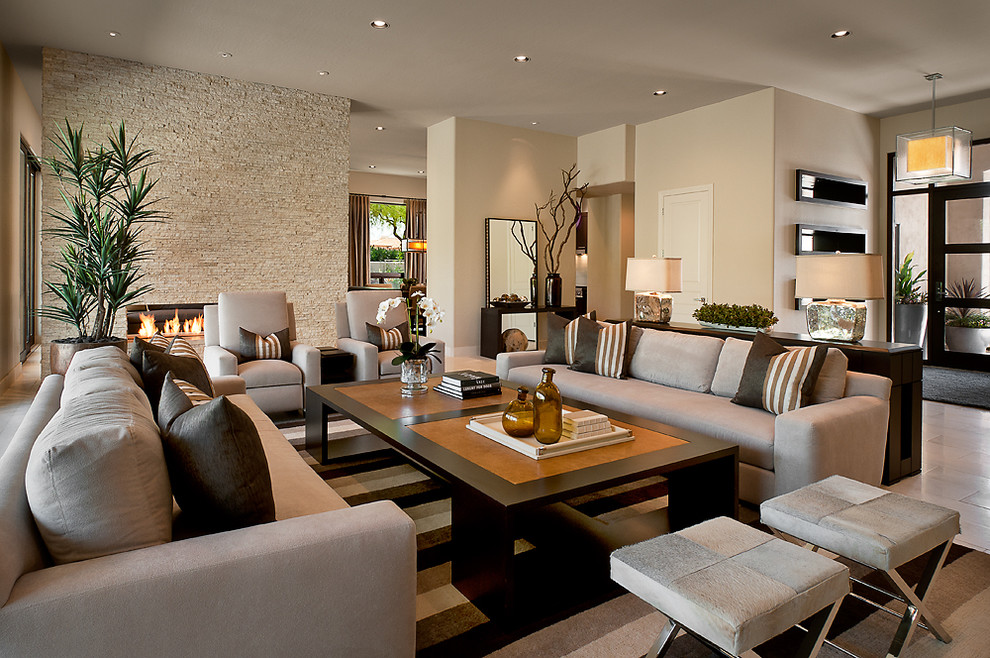Transitional Living Room Furniture Living Room Contemporary with Accent Wall Animal Hide