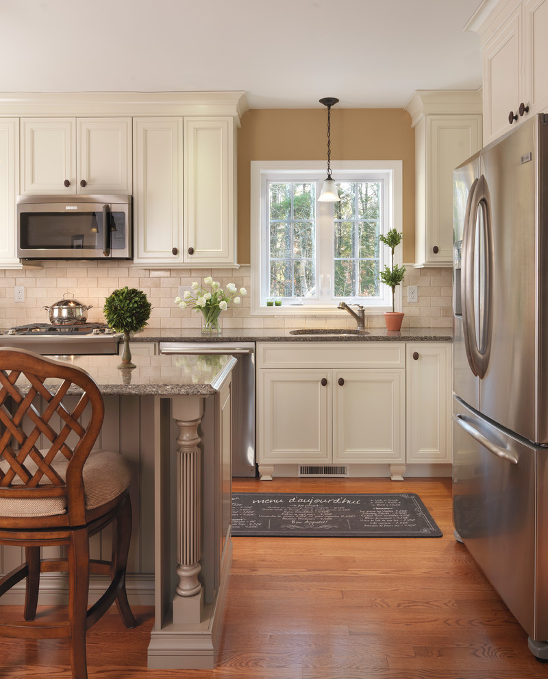 Travertine Subway Tile Backsplash Kitchen Traditional with Backsplash Beveled Family Room
