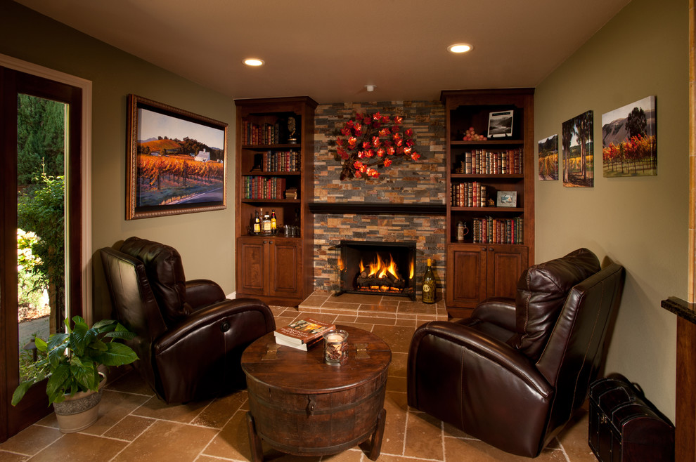 Travertine Tile Patterns Living Room Mediterranean with None 