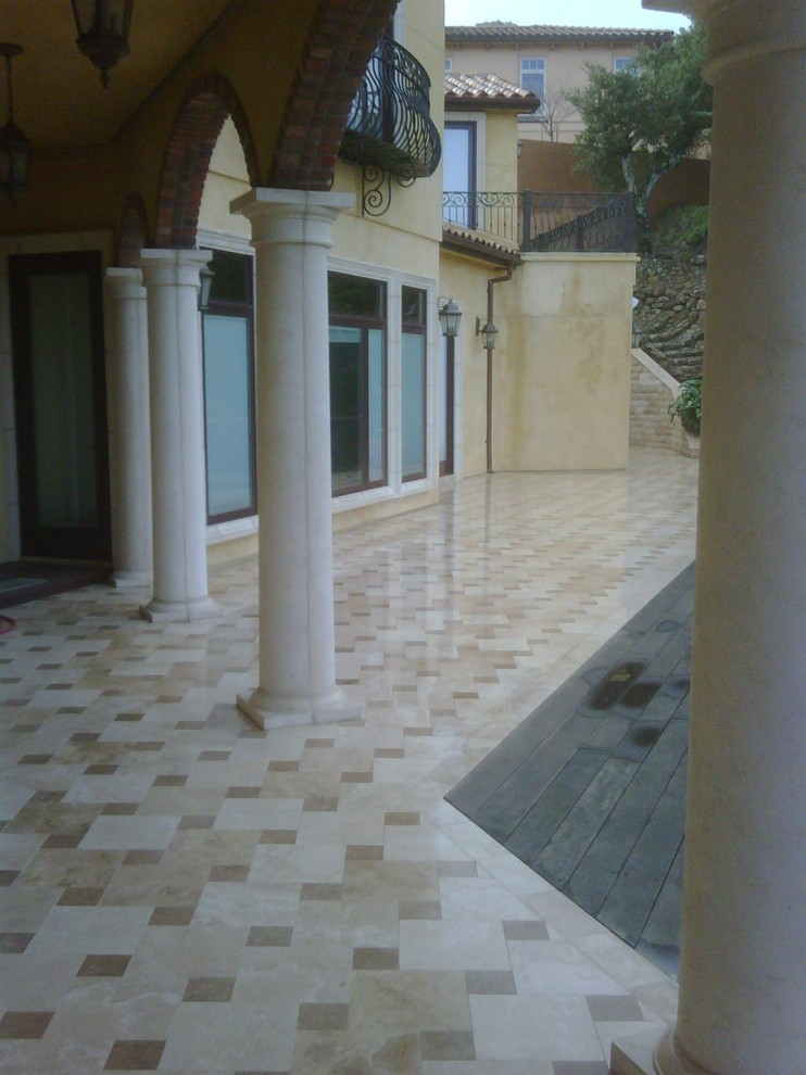 Travertine Tile Patterns Patio Mediterranean with Tile 