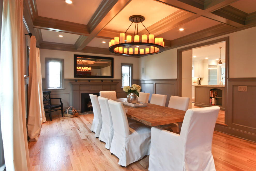 Trestle Dining Table Dining Room Traditional with Ceiling Chandelier Coffered Color