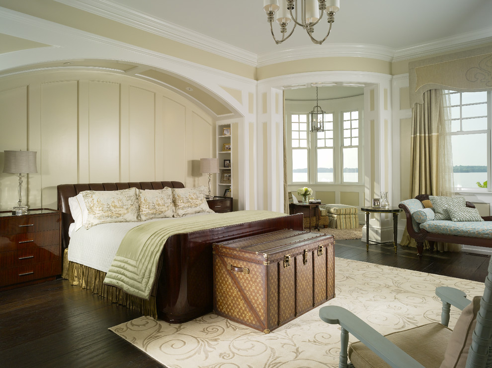 Trim Molding Ideas Bedroom Traditional with Arch Bookcase Built Ins Chaise